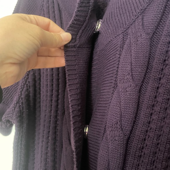 LAURA purple short sleeve purple cardigan (XL) - Picture 5 of 10
